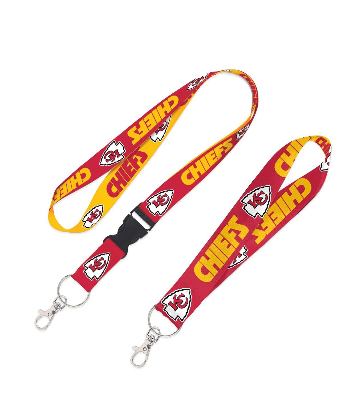 Wincraft Kansas City Chiefs 2-pack Lanyard With Detachable Buckle Key Strap Set In Transparent