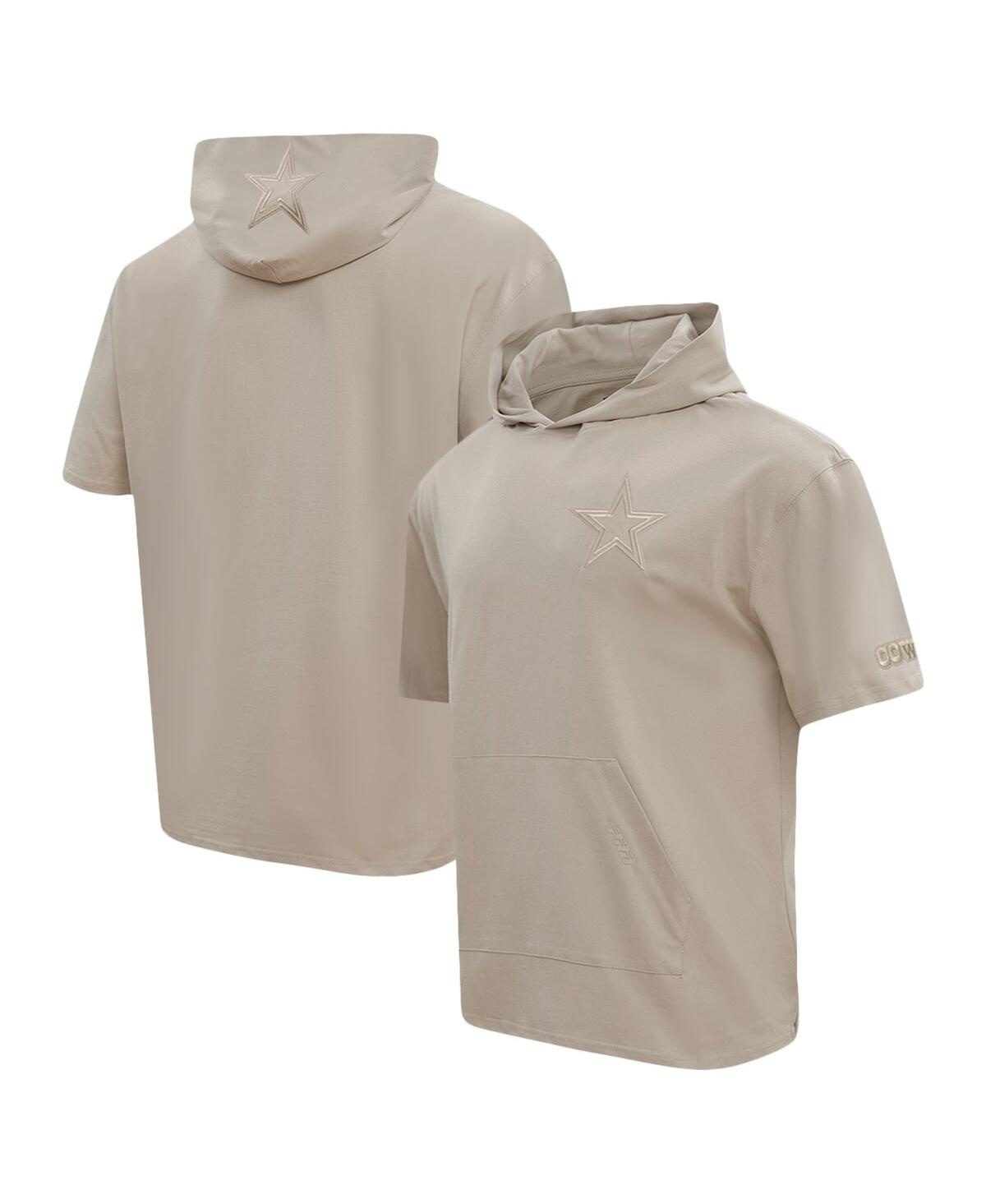 Men's Tan Dallas Cowboys Neutrals Capsule Short Sleeve Pullover Hoodie - Tan