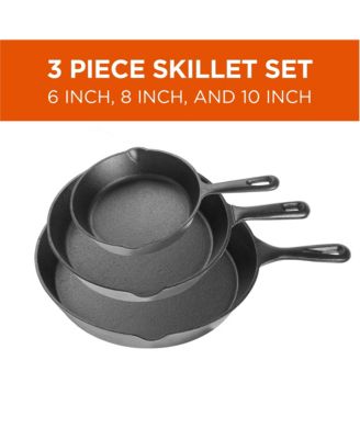 Cast Iron 3-Piece Skillet 1 Set