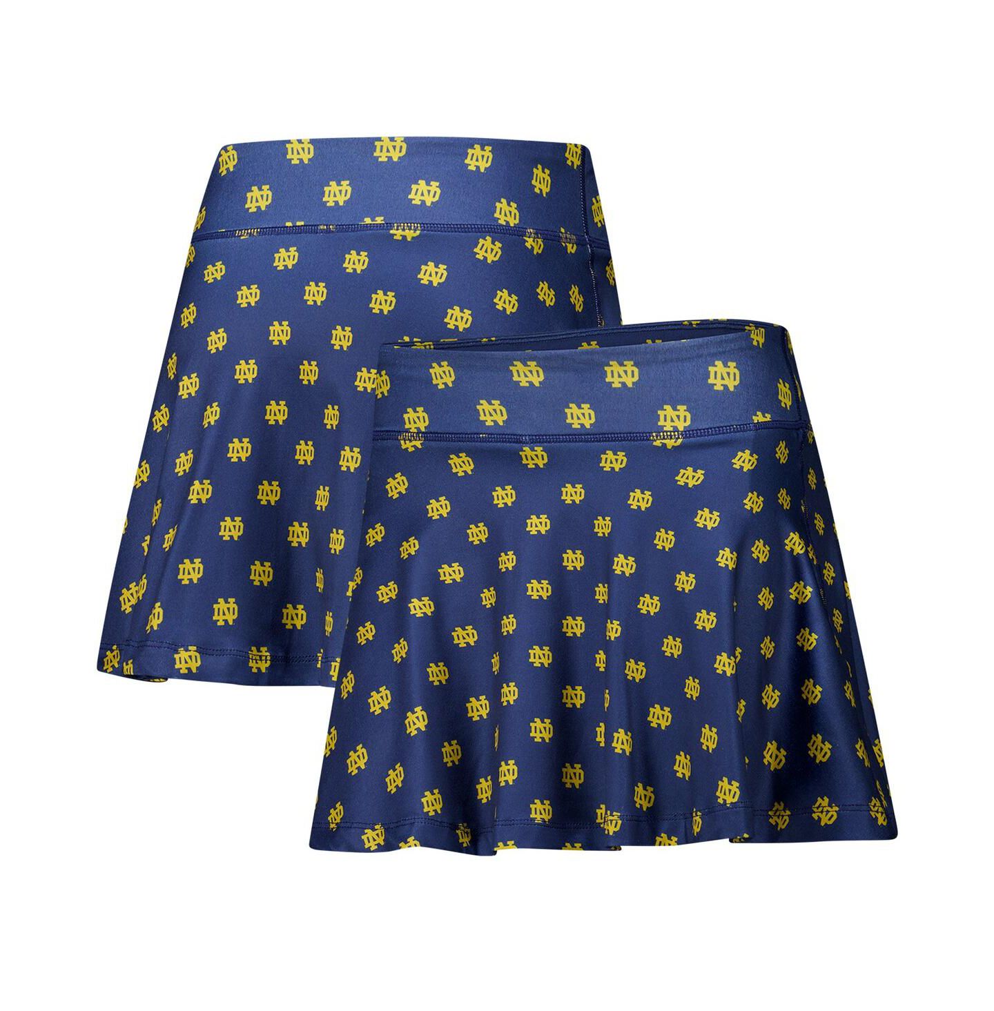 Женская юбка-шорты ZooZatz Navy Notre Dame Fighting Irish Allover Print Flowy Skort — фото 1