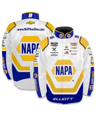 Hendrick Motorsports Team Collection - Men's White Chase Elliott NAPA Full-Snap Nylon Uniform Jacket