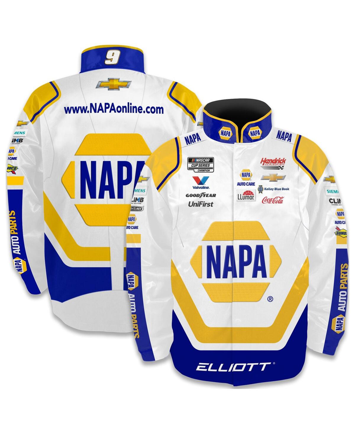 Men's White Chase Elliott Napa Full-Snap Nylon Uniform Jacket - White