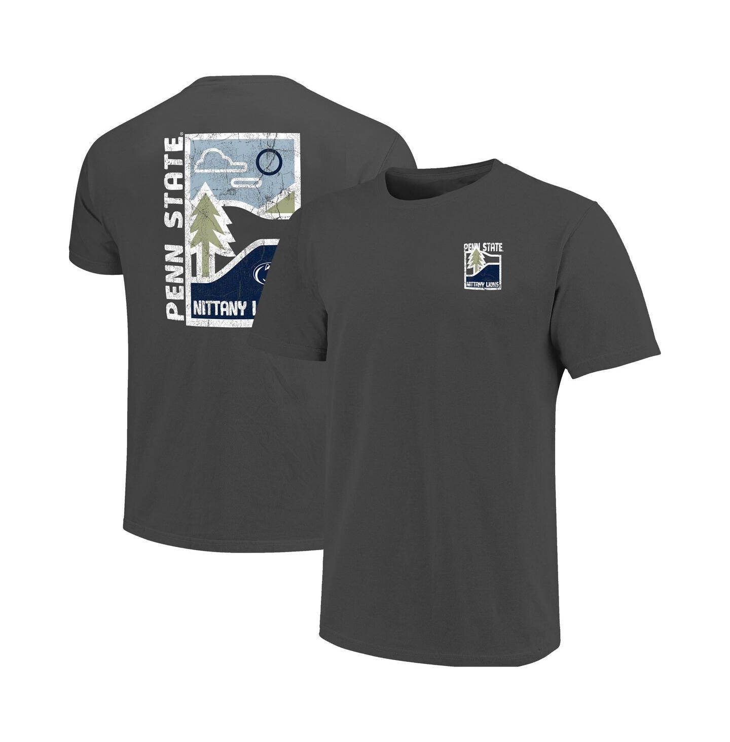 Мужская футболка Image One Graphite Penn State Nittany Lions Comfort Colors Minimal Vista Distressed Graphics — фото 1