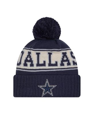 Men's Navy Dallas Cowboys Retro Cuffed with Pom Knit Hat