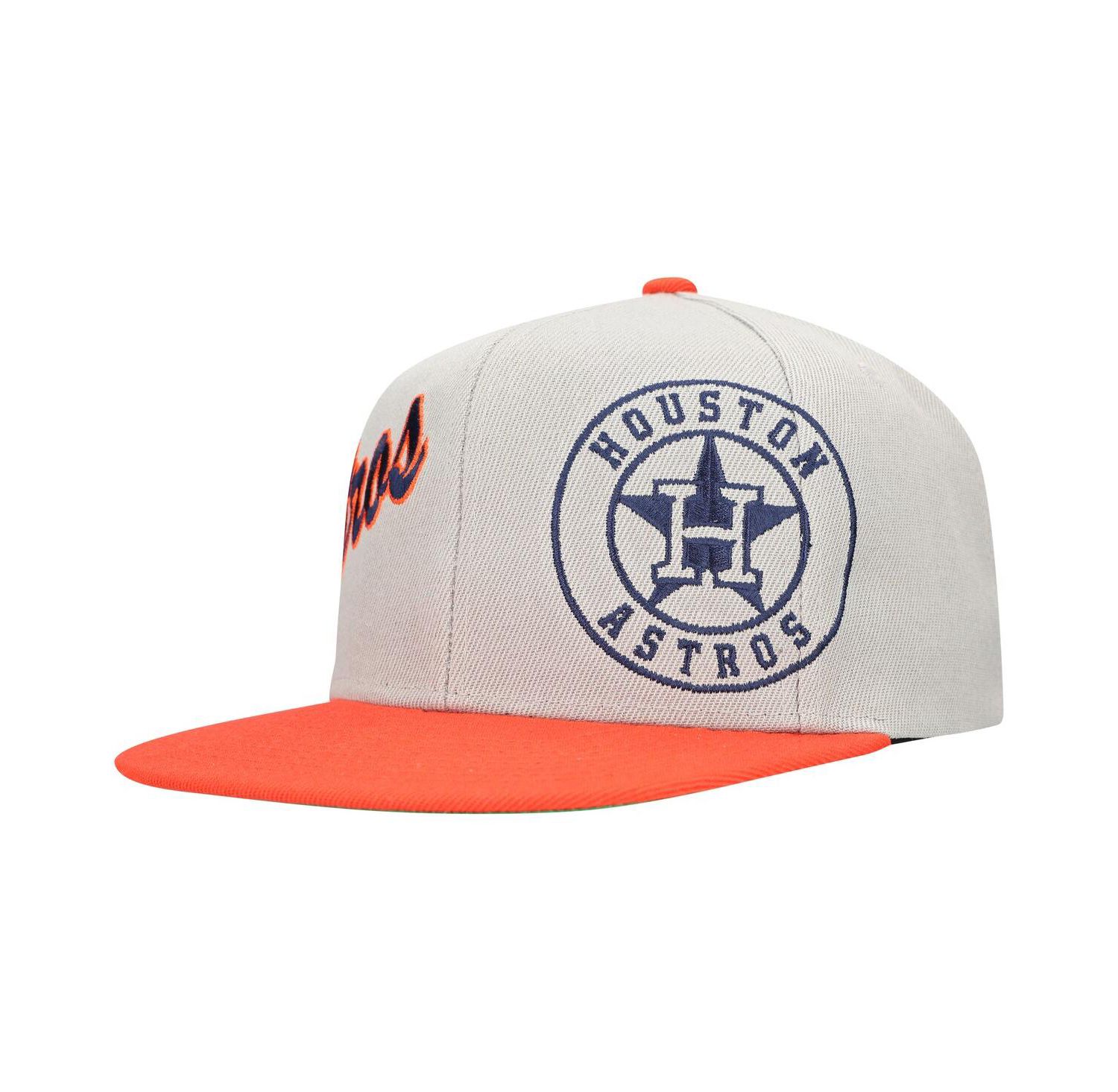 Men's Gray/Orange Houston Astros Knock Out Panel Snapback Hat