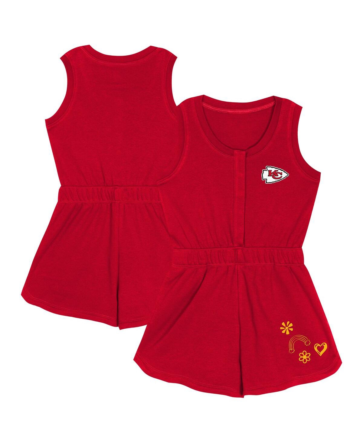 Outerstuff Girls Toddler Red Kansas City Chiefs Super Girl Romper In Red
