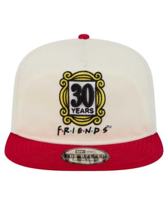 Men's White/Red Friends 30th Anniversary Golfer Snapback Hat