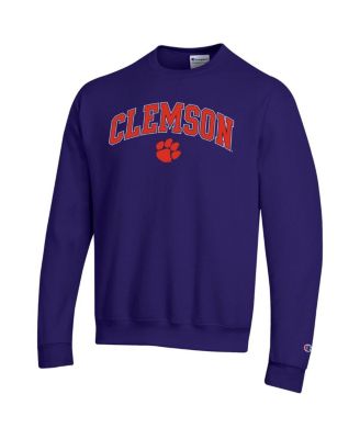 Men's&nbsp;Purple Clemson Tigers Arch Over Logo Pullover Sweatshirt