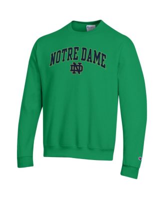 Men's&nbsp;Green Notre Dame Fighting Irish Arch Over Logo Pullover Sweatshirt