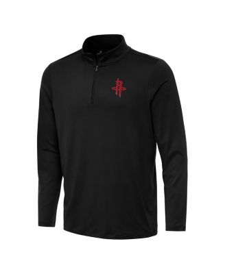 Antigua - Men's Black Houston Rockets Reprocess Quarter-Zip Top