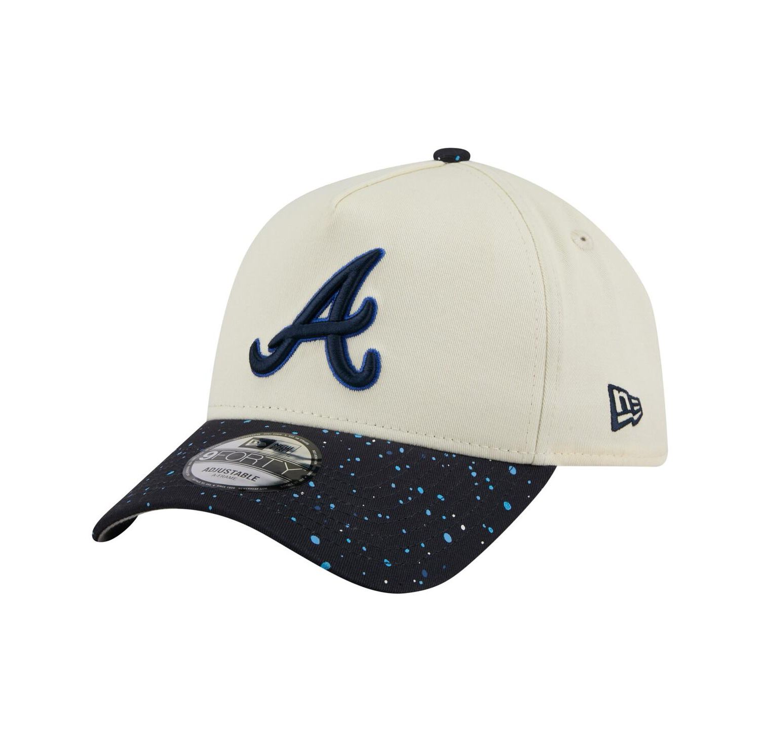 Men's Cream Atlanta Braves Speckle A-Frame 9FORTY Adjustable Hat