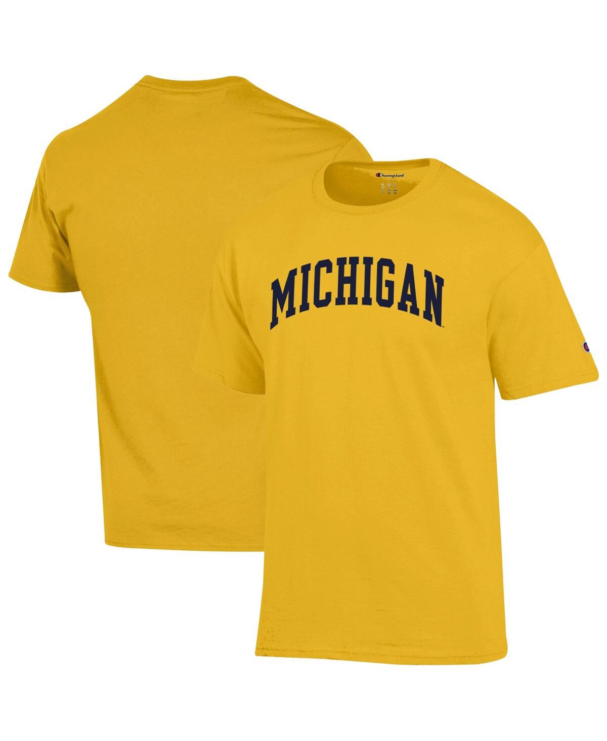 Men's Maize Michigan Wolverines Basic Arch T-Shirt - Maize