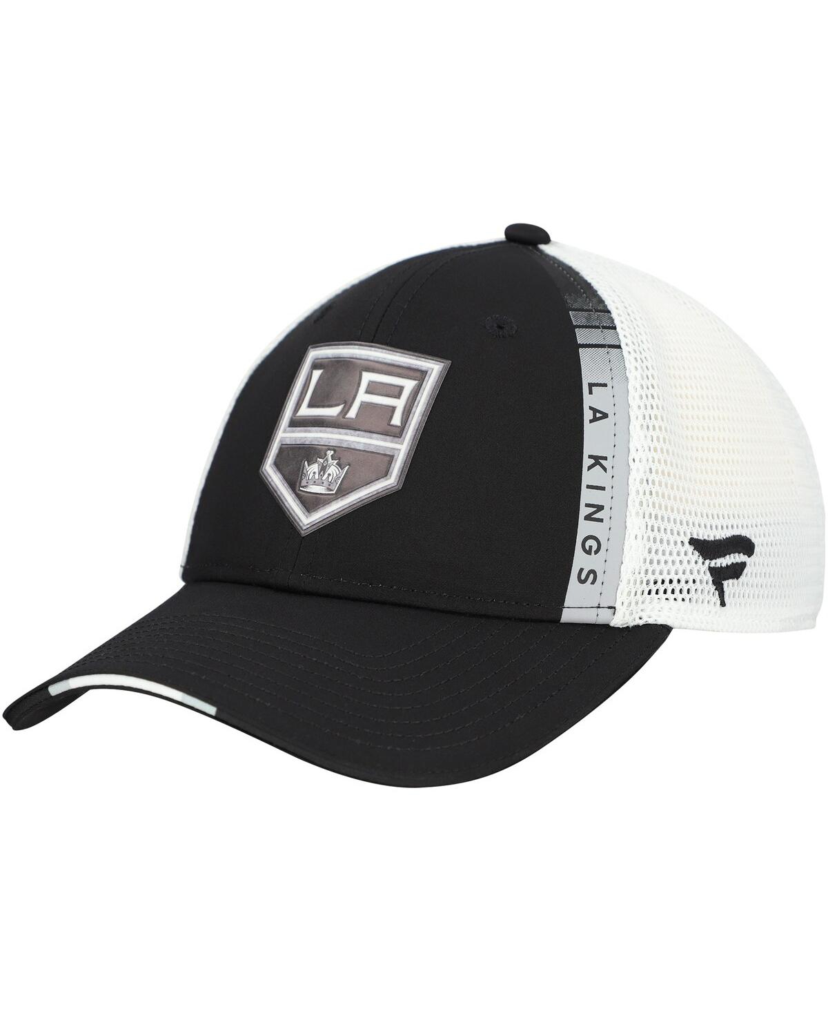 Fanatics Men's Black Los Angeles Kings Authentic Pro Draft Adjustable Trucker Hat In Black