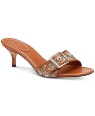 COACH Women's Margot Crystal Signature Jacquard Sandals - Macy's