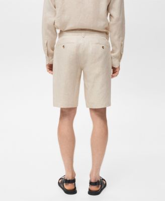 Men's Slim-Fit Linen Bermuda Shorts