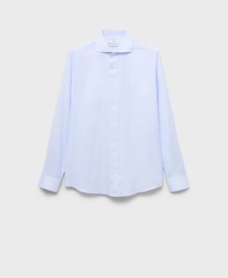 Men's Slim-Fit Micro-Print Twill Dress Shirt