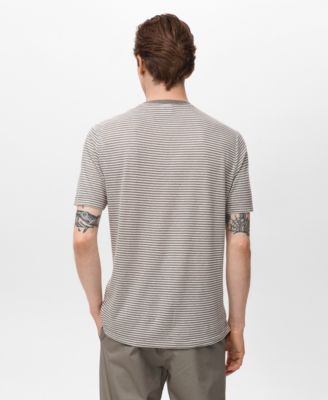 Men's Striped Slim-Fit Linen T-Shirt