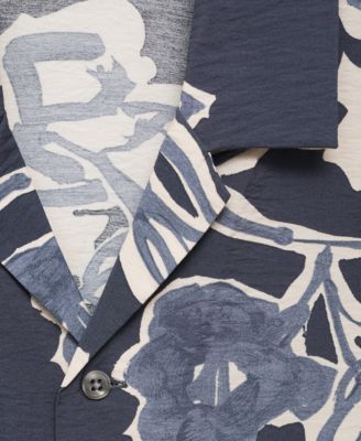 Men's Wrinkled-Effect Floral Shirt