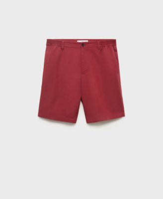 MANGO - Men's Elastic Waist Linen 9" Bermuda Shorts