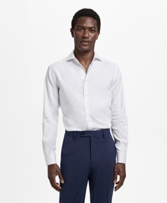 MANGO - Men's 100% Cotton Slim-Fit Dress Shirt