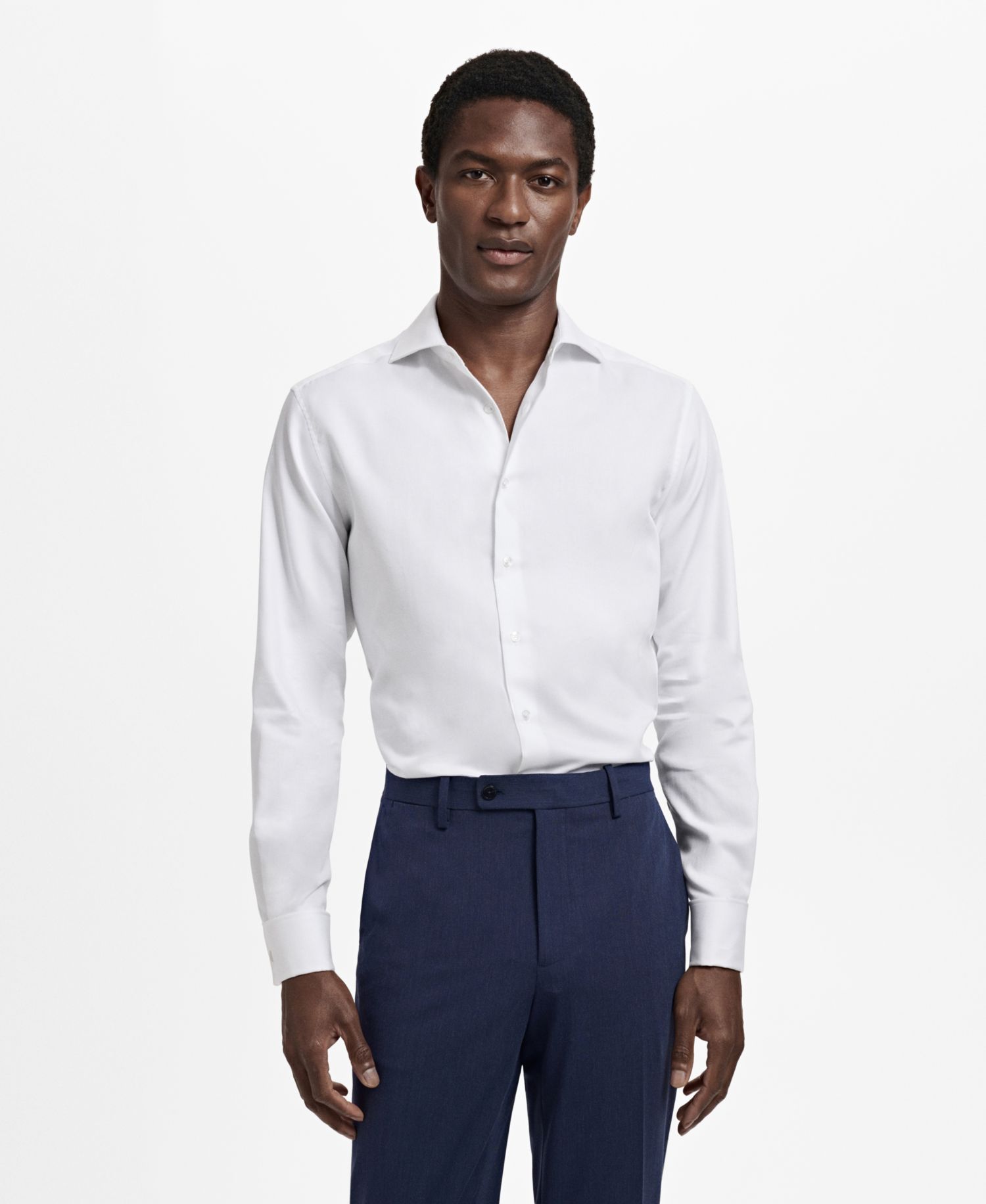 Men's Cotton Slim-Fit Dress Shirt