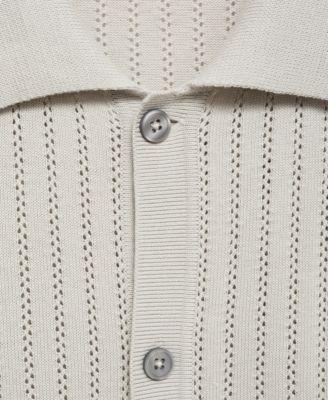 Men's Openwork Detail Cotton Shirt