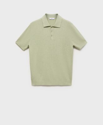 Men's Ribbed Knit Polo Shirt