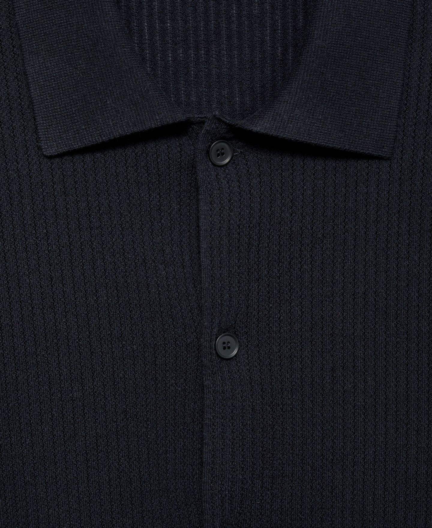 Мужская рубашка Mango Rib-Knit, цвет: Тёмно-синий — фото 6