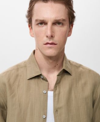 Men's Linen Pinstripe Shirt