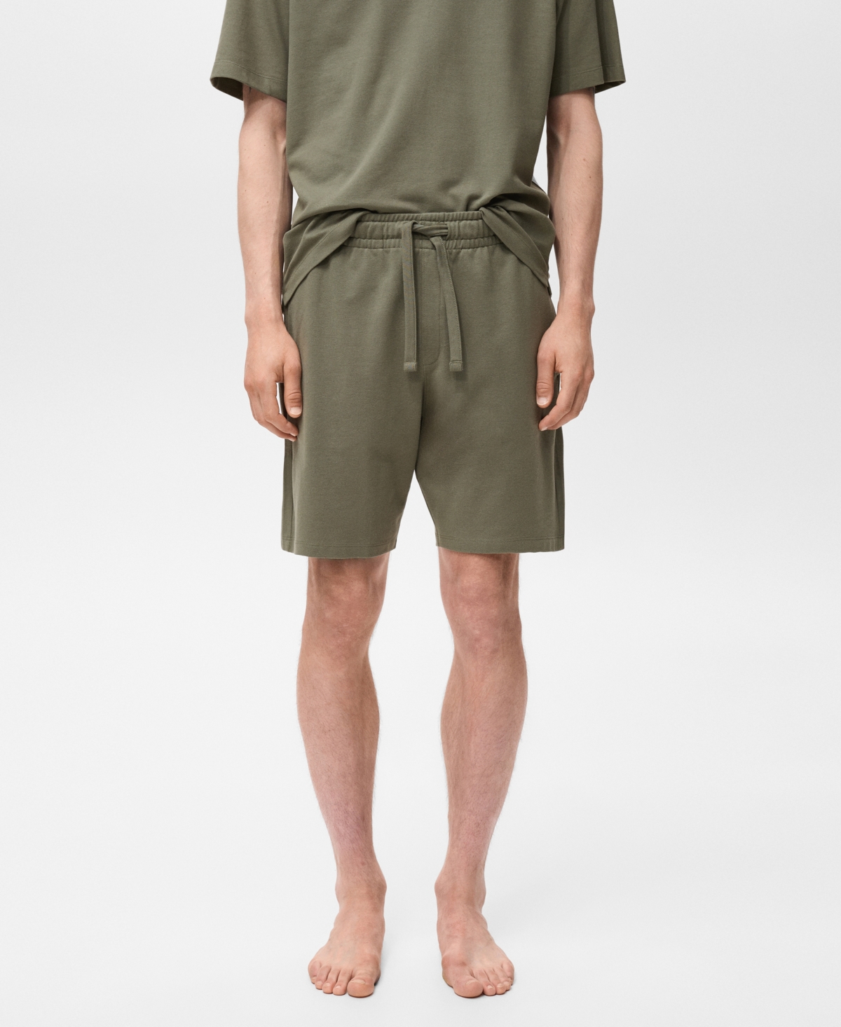 Mango Men's Cotton Shorts Pajama Pack In Green
