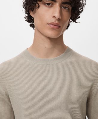 Men's Fine Rib-Knit Cotton Sweater