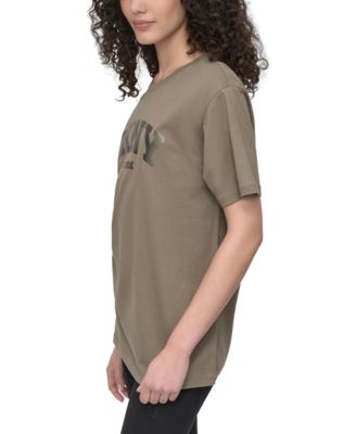 Sport Women's Varsity Satin Logo Oversized Cotton T-Shirt 