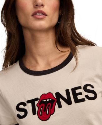 Women's Rolling Stones Graphic Cotton Ringer T-Shirt 