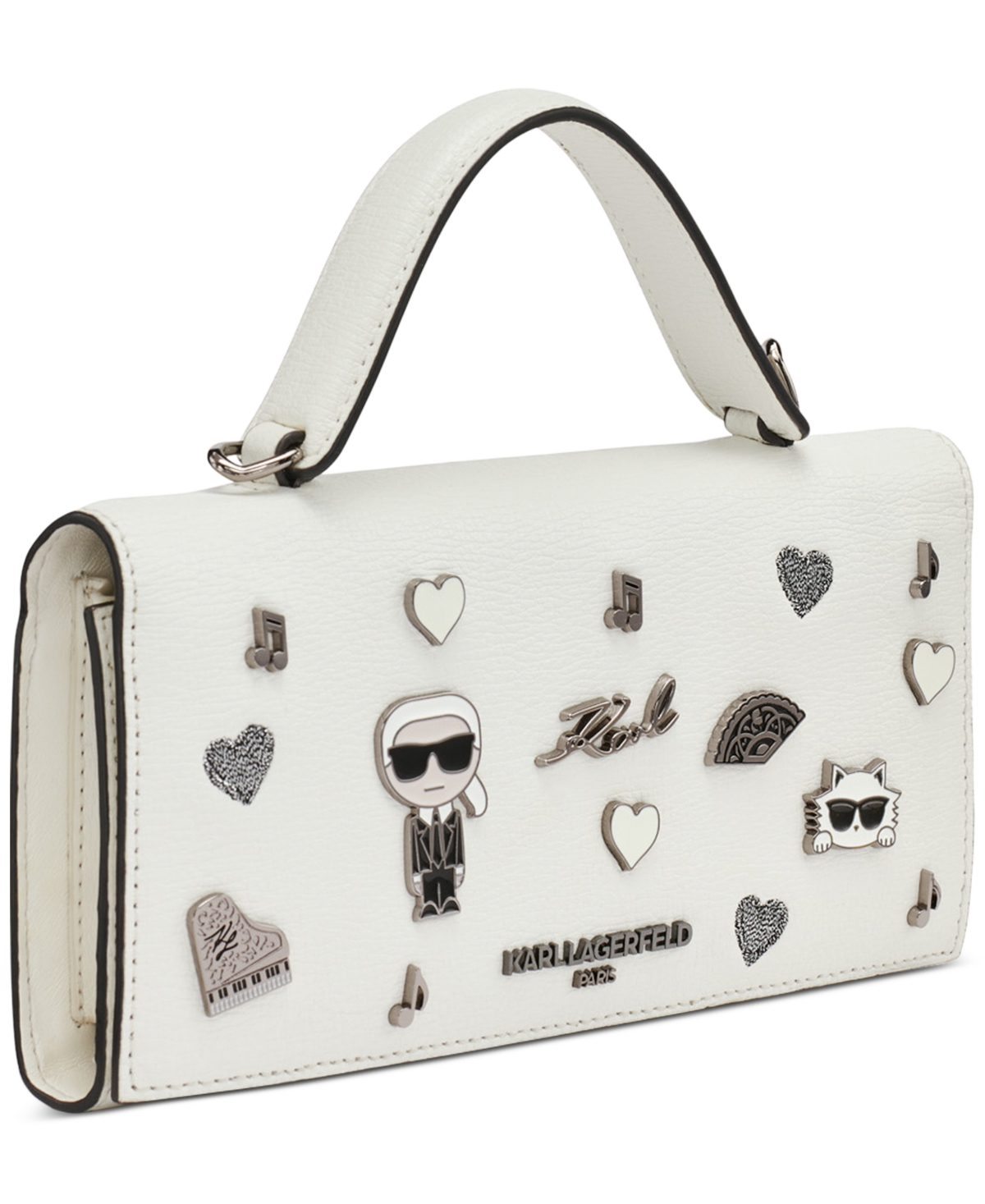 Karl Lagerfeld Jacqueline Small Crossbody Wallet In White