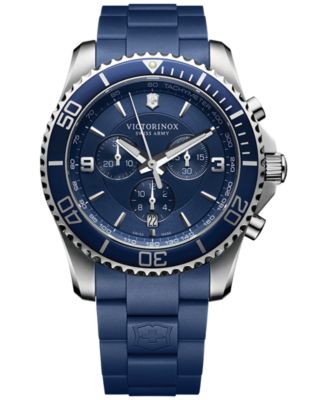 Victorinox Swiss Army - Men's Swiss Chronograph Maverick Blue Rubber Strap Watch 43mm 241690