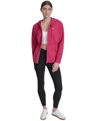 Women's Studded Mini-Logo Full-Zip Fleece Hoodie