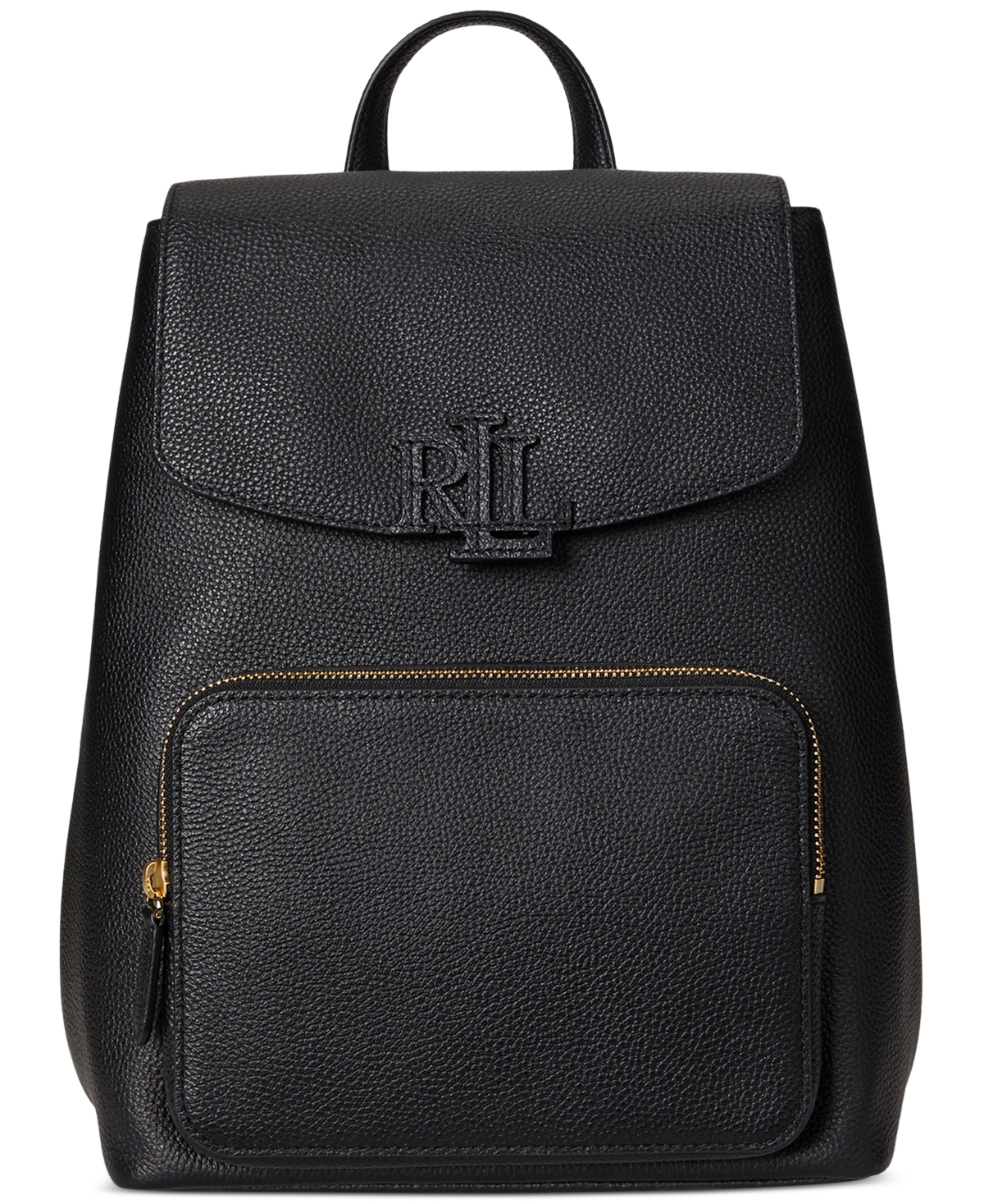 Ralph Lauren Pebbled Leather Small Cameryn Backpack In Black