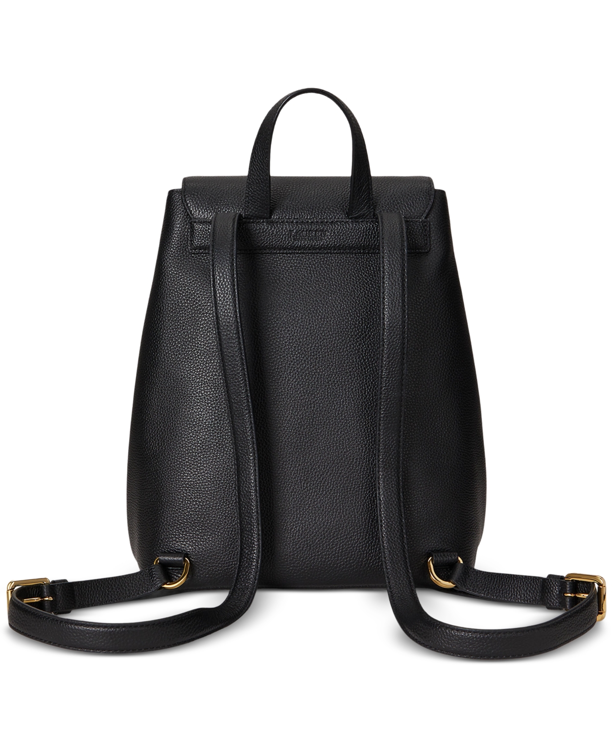 Ralph Lauren Pebbled Leather Small Cameryn Backpack In Black