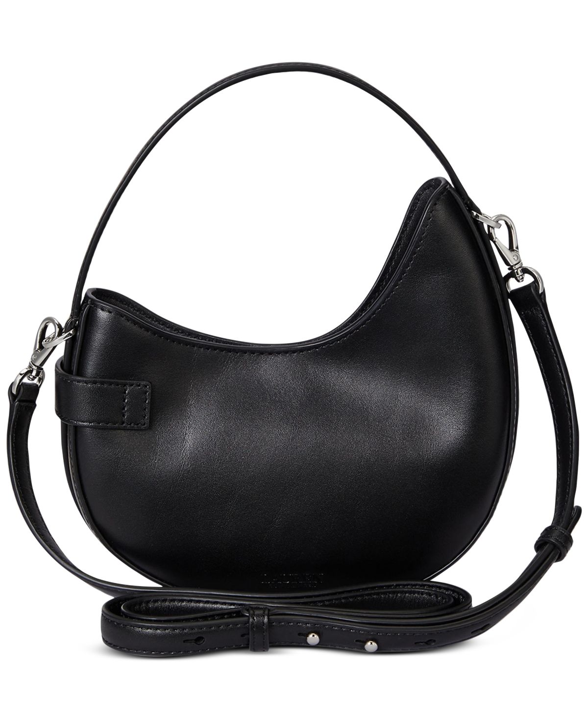 Ralph Lauren Leather Mini Tasha Crossbody Bag In Black