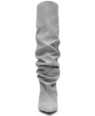 Women's Distortion Knee-High Wide-Calf Slouch Wedge Boots