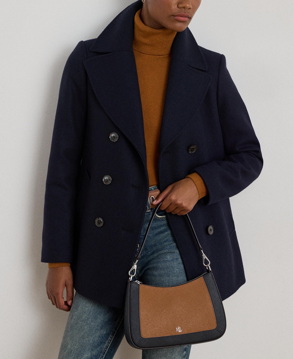 Ralph Lauren Two-tone Leather Small Danni Bag