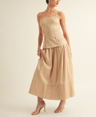 Women's Corset Chiffon Maxi Dress