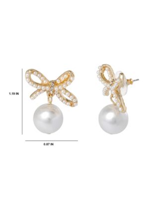 Bow Pearl Drop Earrings