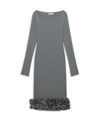 Women's Jersey Maxi Dress with Ruffle Detail