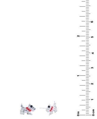 Pav&eacute; Crystal Doggie Stud Earrings in Sterling Silver