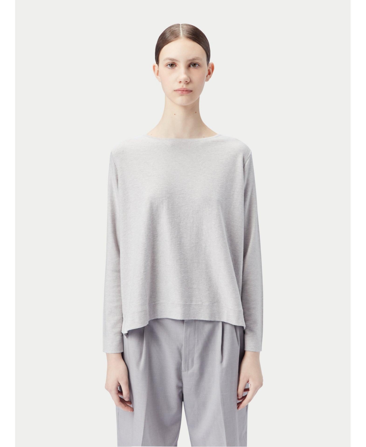 Women's Boatneck Cotton Silk Cashmere Blend Sweater