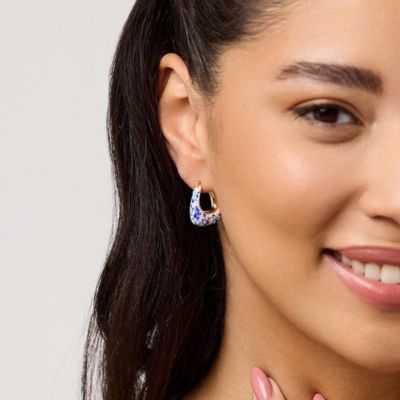 Statement Earrings - Dakota Marble Blue