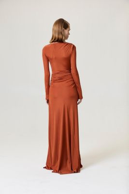 Women's Knot Detail Slit Maxi Dress