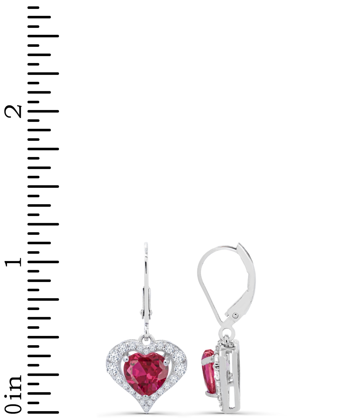 Macy's Lab-grown Pink Sapphire (2-7/8 Ct. T.w) And Lab-grown White Sapphire Earrings In Sterling Silver In Silver