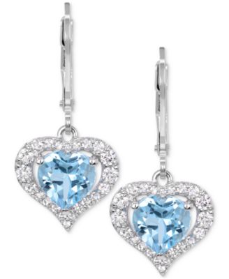 Lab-Grown Pink Sapphire (2-7/8 ct. t.w) and Lab-Grown White Sapphire Earrings in Sterling Silver